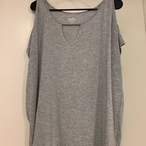 Grey & white striped top!